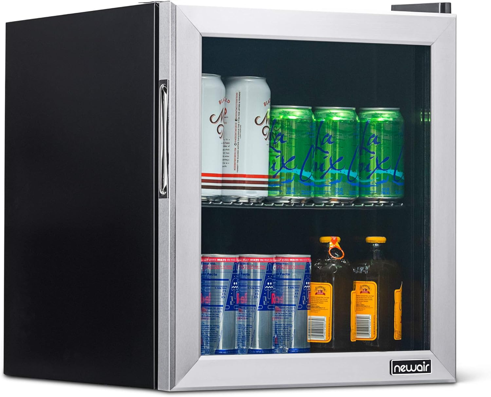 Mini Fridge Beverage Refrigerator and Cooler Free Standing Glass Door Refrigera