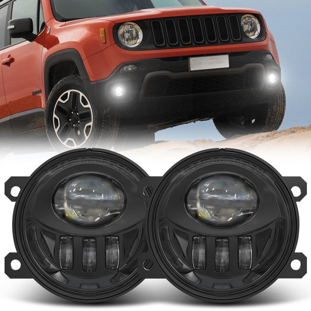 Pair Bumper LED Fog Lights For Jeep Renegade 2015 2016 2017 20182019 2020-2024