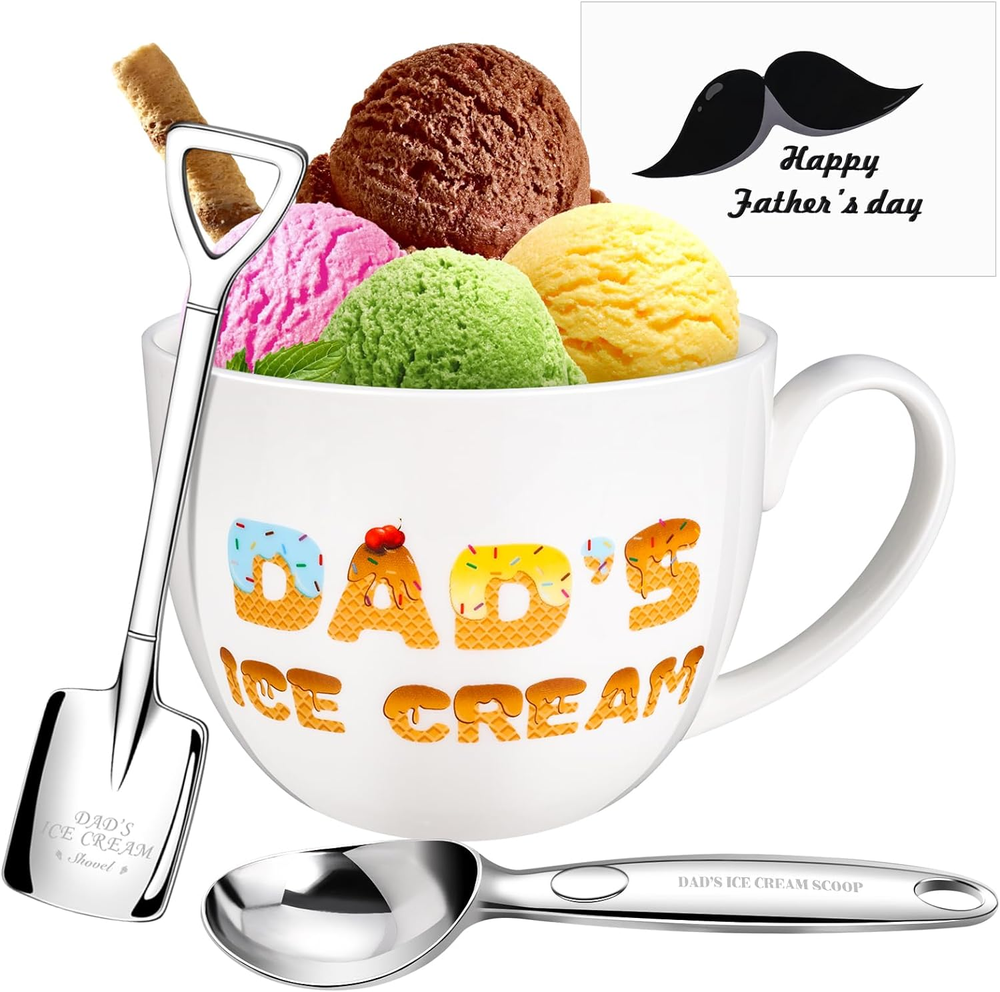 Unique 24Oz Ice Cream Bowl Scoop Shovel for Dad on Father's Day from Daughter, Son, or Wife-image