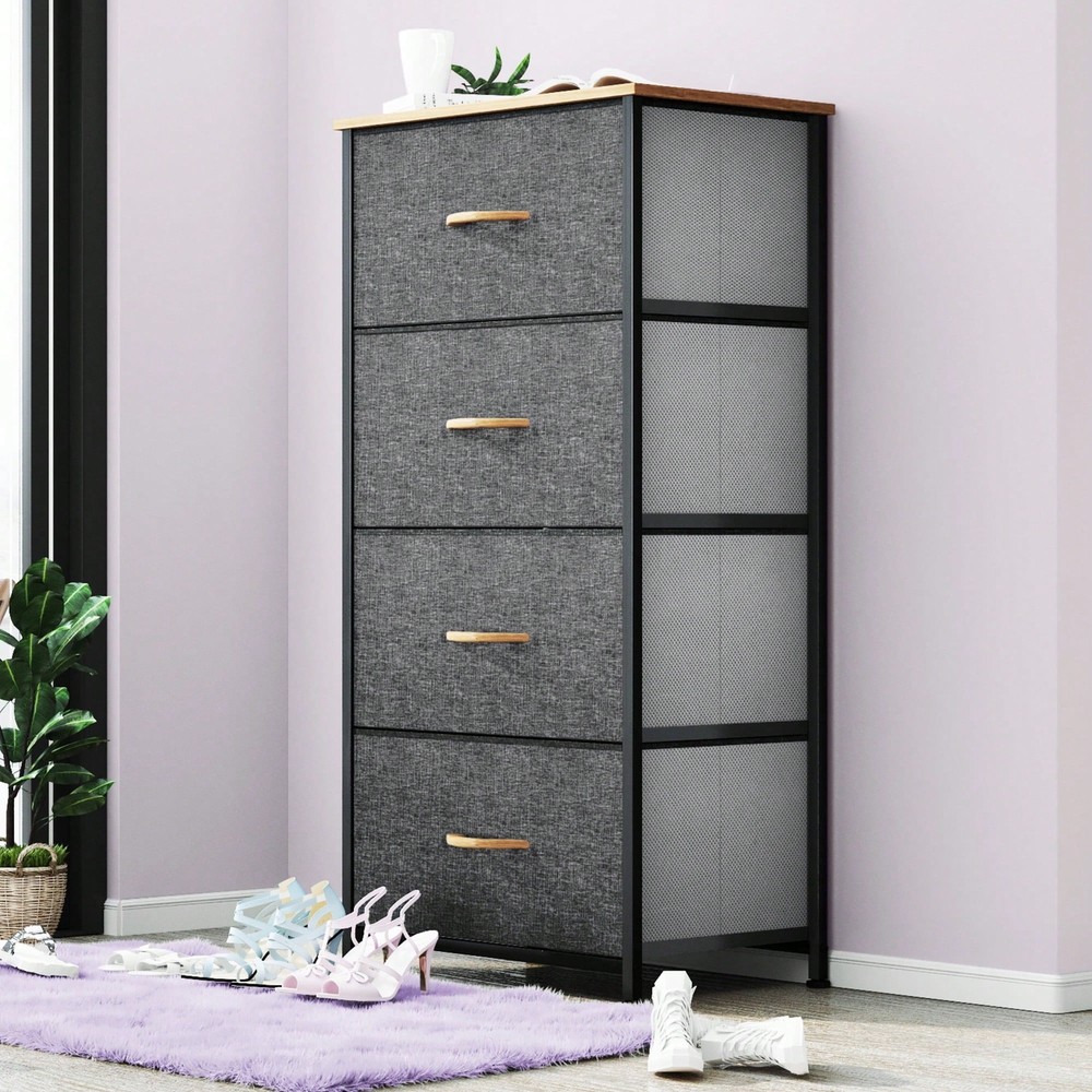 Wardrobe with 4 drawers, bedside dresser, furniture organizer