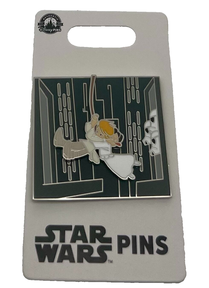 DISNEY STAR WARS CARTOON PRINCESS LEIA & LUKE RESCUE SCENE PIN