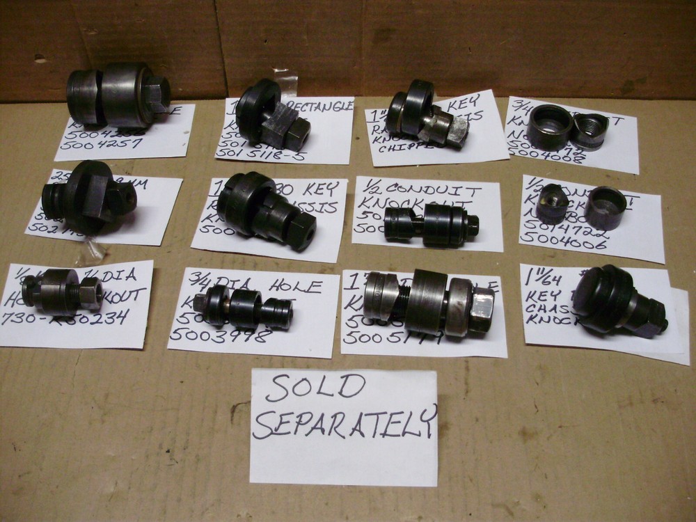 Greenlee Radio Chassis Knockouts Dies Punches Of Various Sizes & Shapes