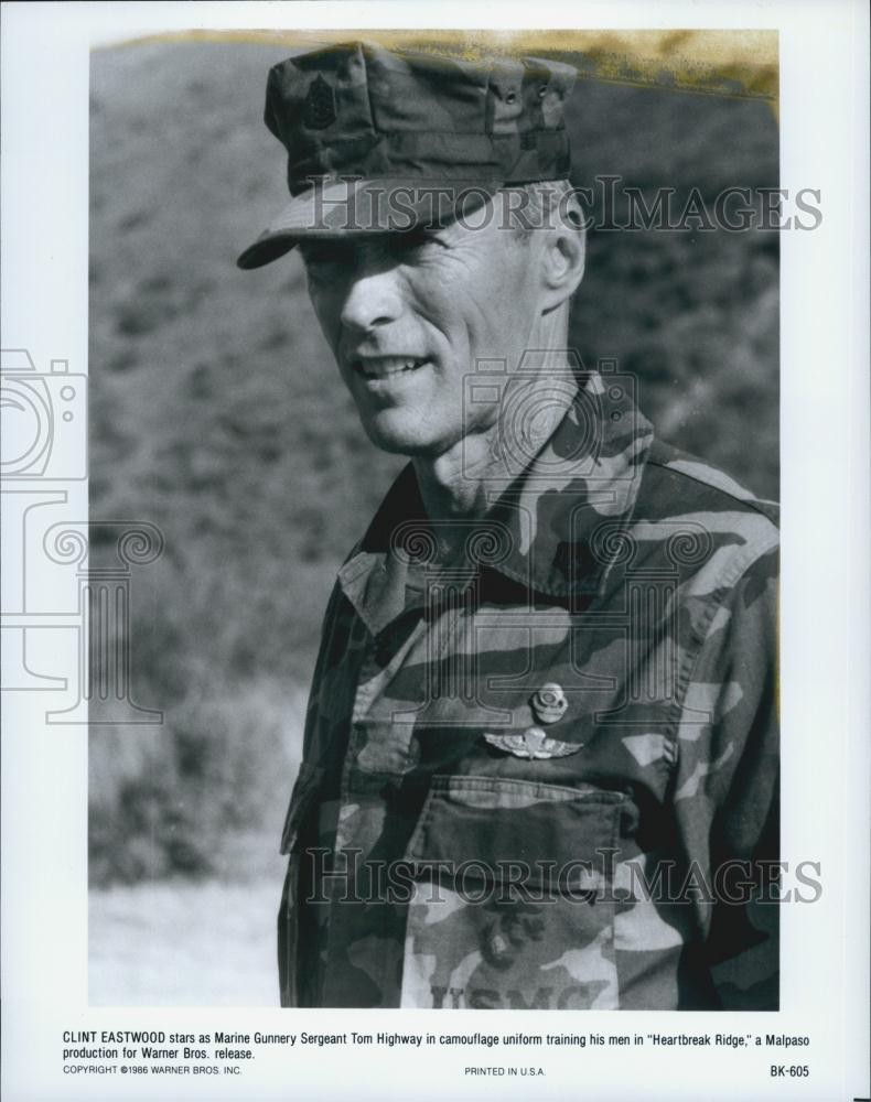 1986 Press Photo Clint Eastwood In 