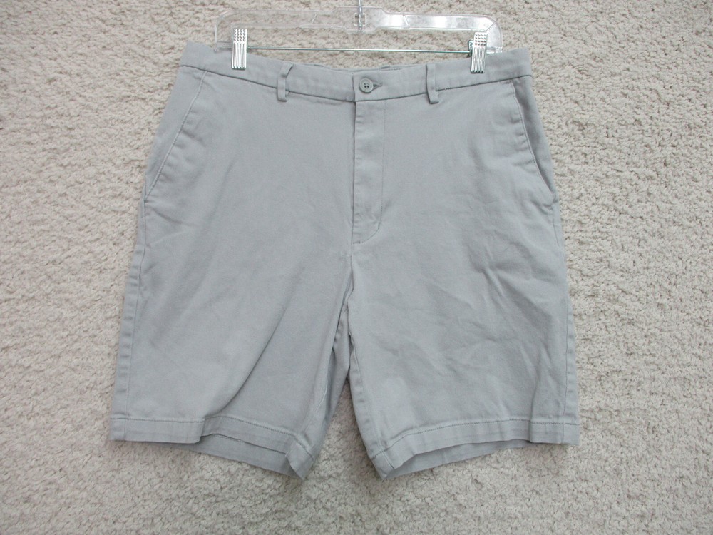 Savane Shorts 34 Mens Gray Chino Pockets Flat Front Casual Modern Fit Stretch H2