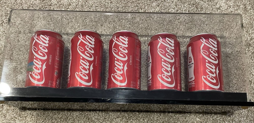 2008 BEIJING OLYMPICS Games COKE Collector Series Coca-Cola (5) Can Display