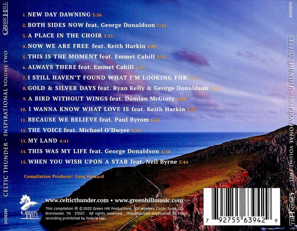CELTIC THUNDER INSPIRATIONAL, VOL. 2 NEW CD