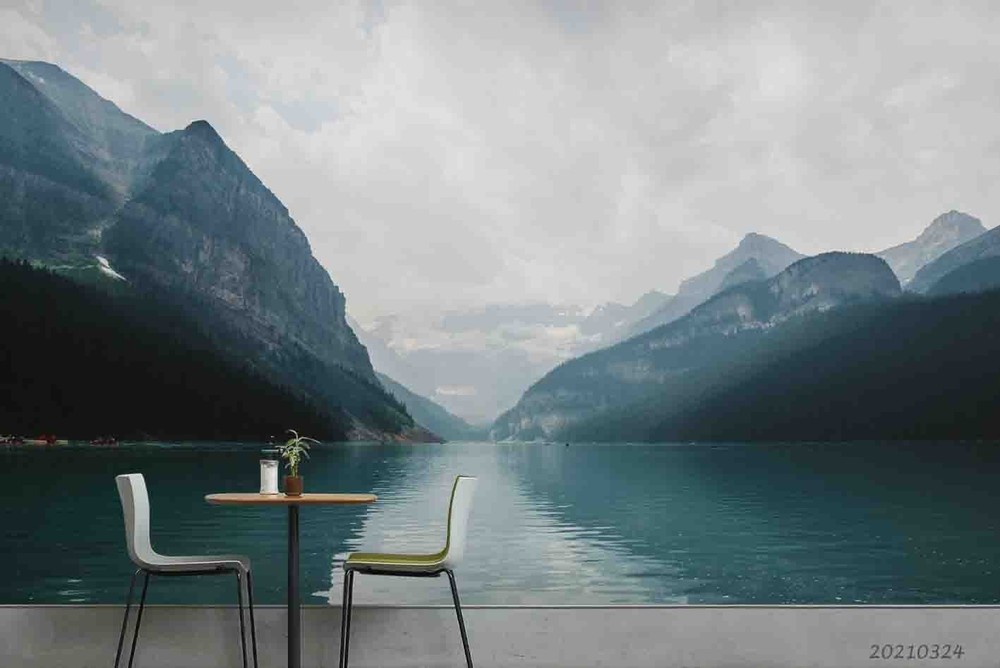 3D Mountain Lake Landscape Wall Murals Wallpaper Murals Wall Sticker 10