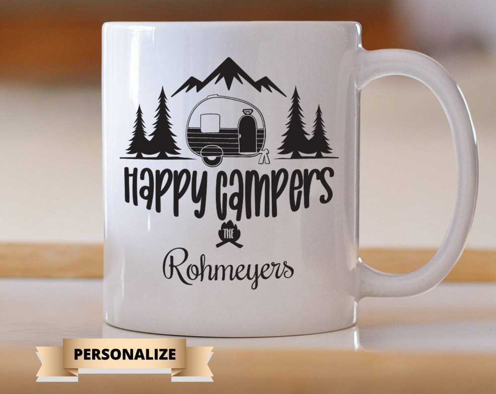 Personalized Happy Campers Custom Family Mug Coffee Mug Personalized Mug