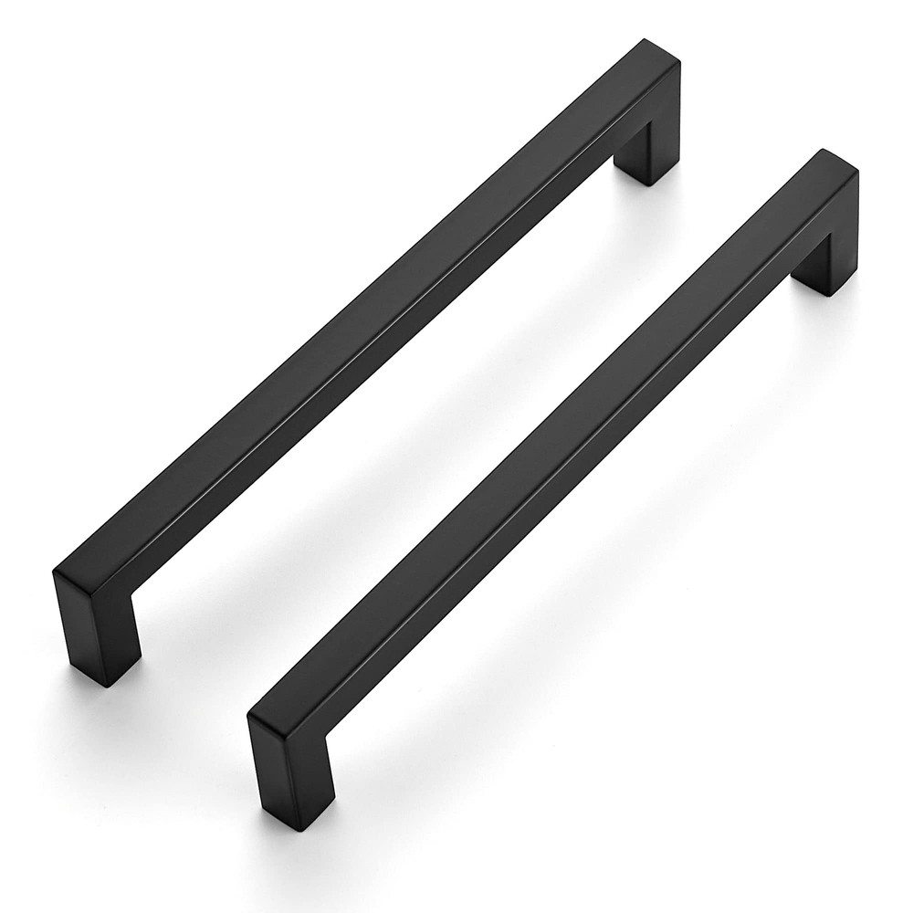 Matt Black 3-Pack 7.5 Inch Square Cabinet Pulls Handles