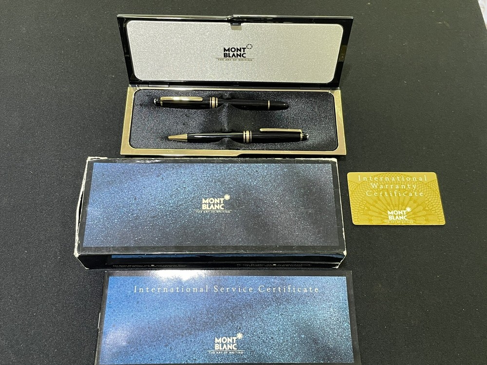 Montblanc Meisterstuck Classique 164 Ballpoint & 163 Rollerball Black Pen Set