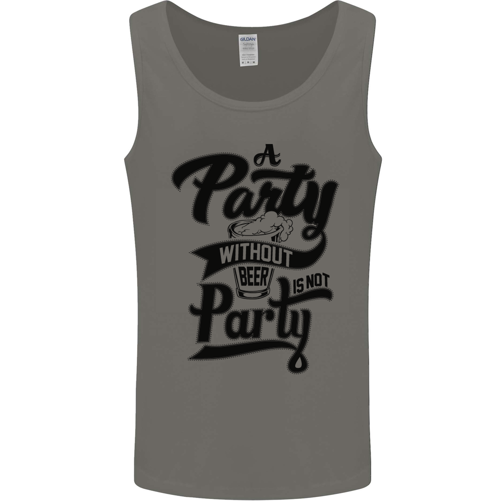 A Party Without Beer Alcohol Funny Beer Gin Mens Vest Tank Top