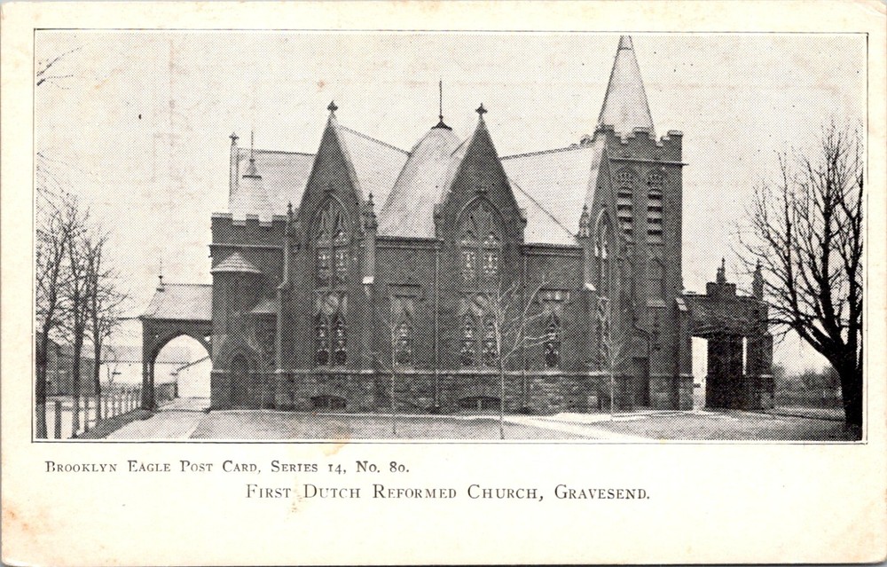 Brooklyn New York Gravesend First Dutch Reformed Church 1901-1907 Postcard 26135