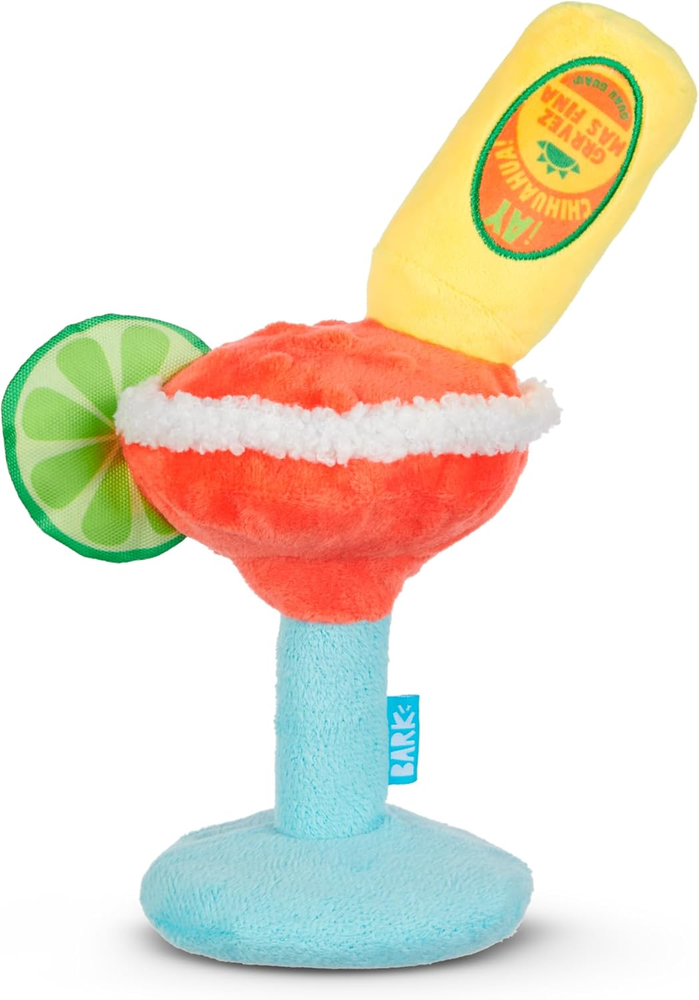 BARK Bulldog Barkarita Plush Dog Toy | Crazy Crinkle, Whip N Flip Features & Squ