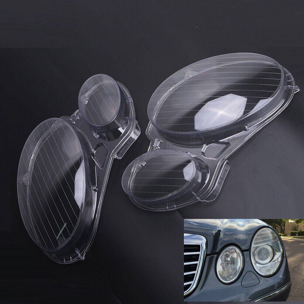 LR Headlight Headlamp Clear Lens Cover For BENZ E Class W211 02-08 05 E240 E200
