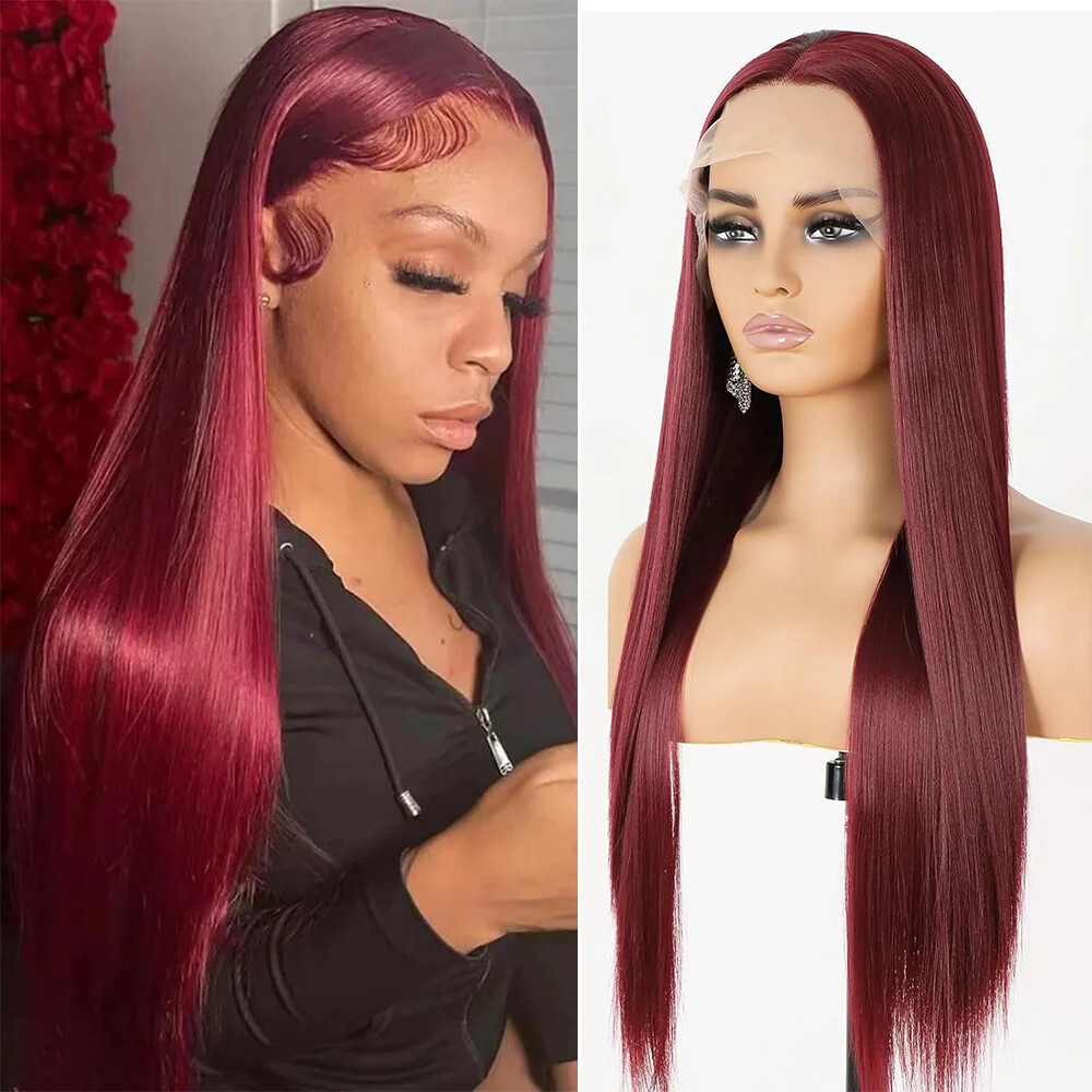 99J Burgundy HD Lace Front Wig 13x4 13x6 Brazilian Human Hair