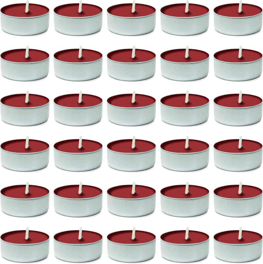 30 Apple Cinnamon Scented Tealight Candles for Aromatherapy & Relaxation