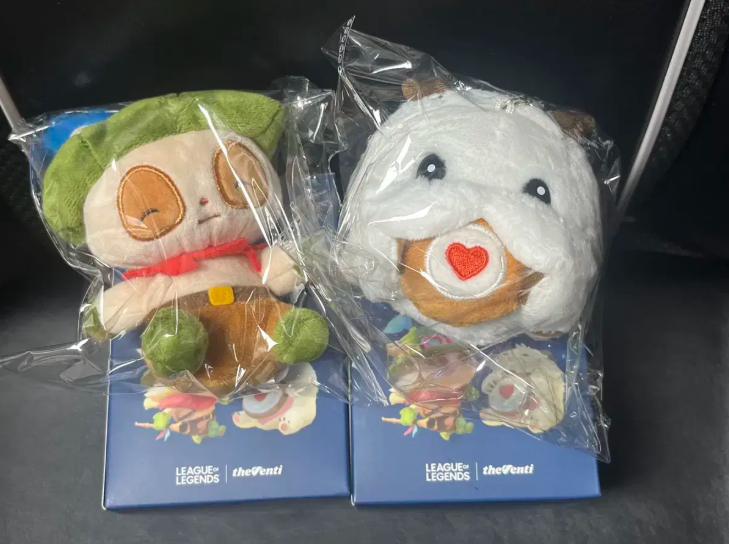 LOL League of Legends X The venti Korea Collab Poro, Teemo Doll Keyring SET