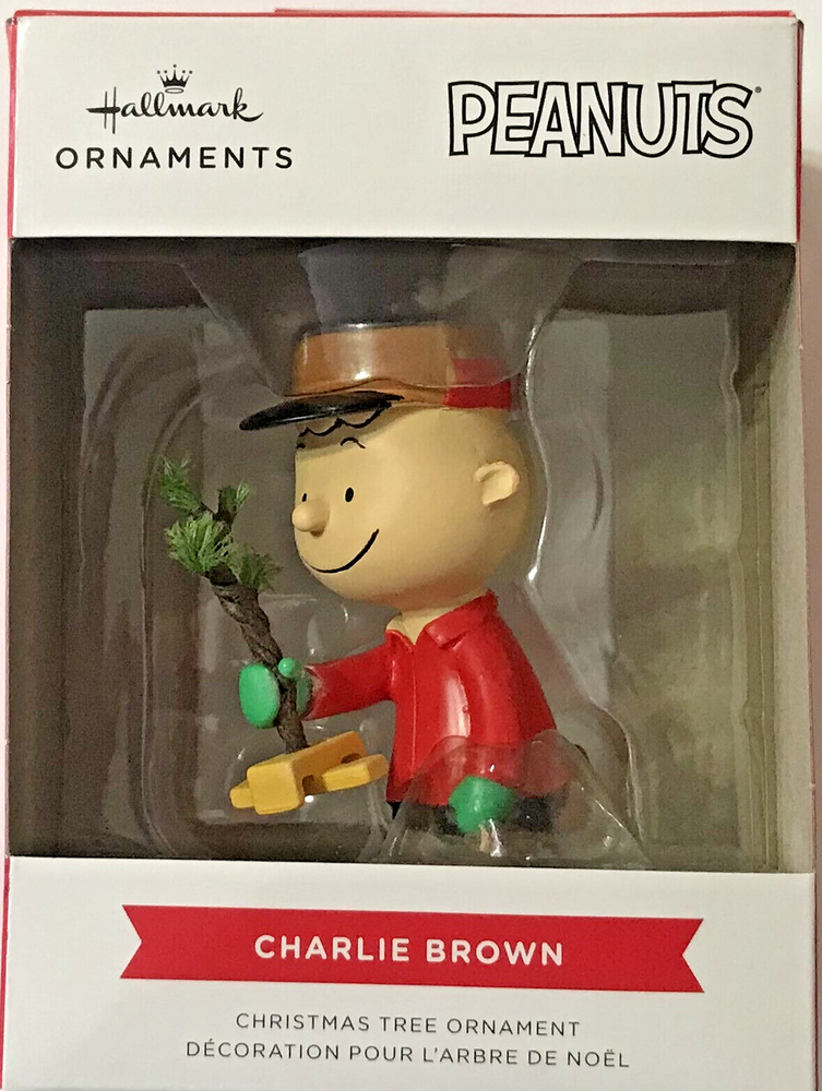 Hallmark Peanuts Charlie Brown Kneeling with Christmas Tree Ornament