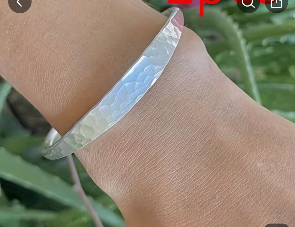 925 Silver Adjustable Bangle Bracelet for Women