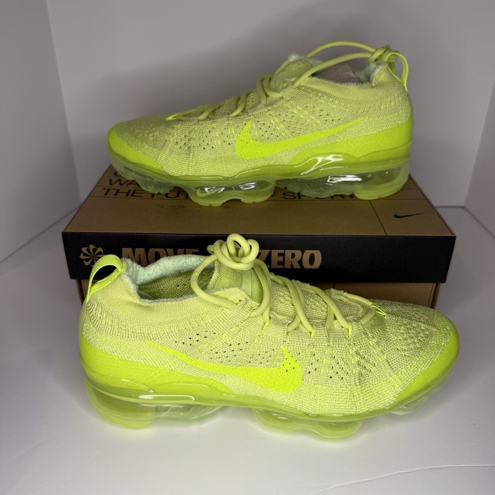 Nike Air Vapormax 2023 Flyknit Volt Neon Yellow Sneakers Women's 7 DV6840-700