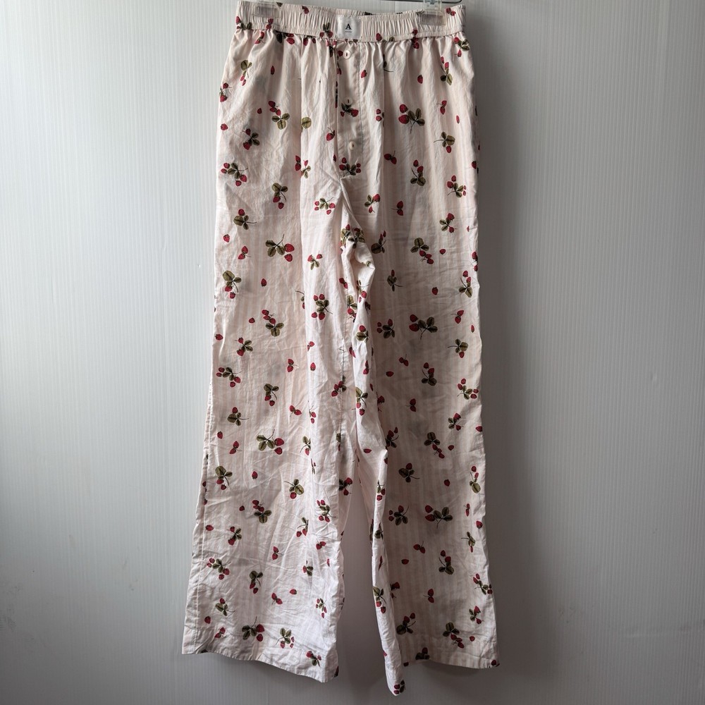 Anthropologie Womens Strawberry Print Pajama Lounge Pants Size XS