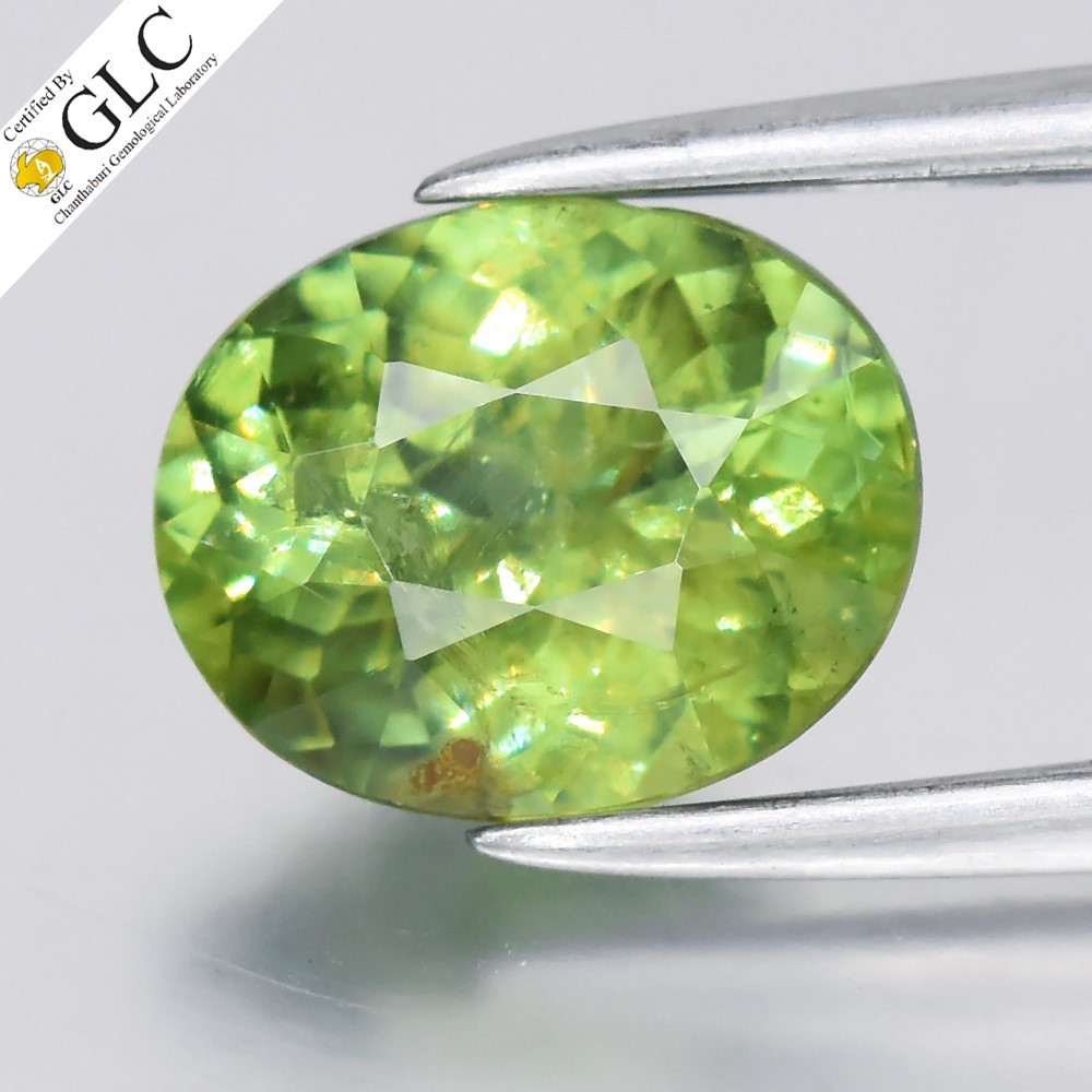 💎GLC CERTIFIED 1.54ct Natural Yellowish Green Demantoid Garnet - Madagascar Gem