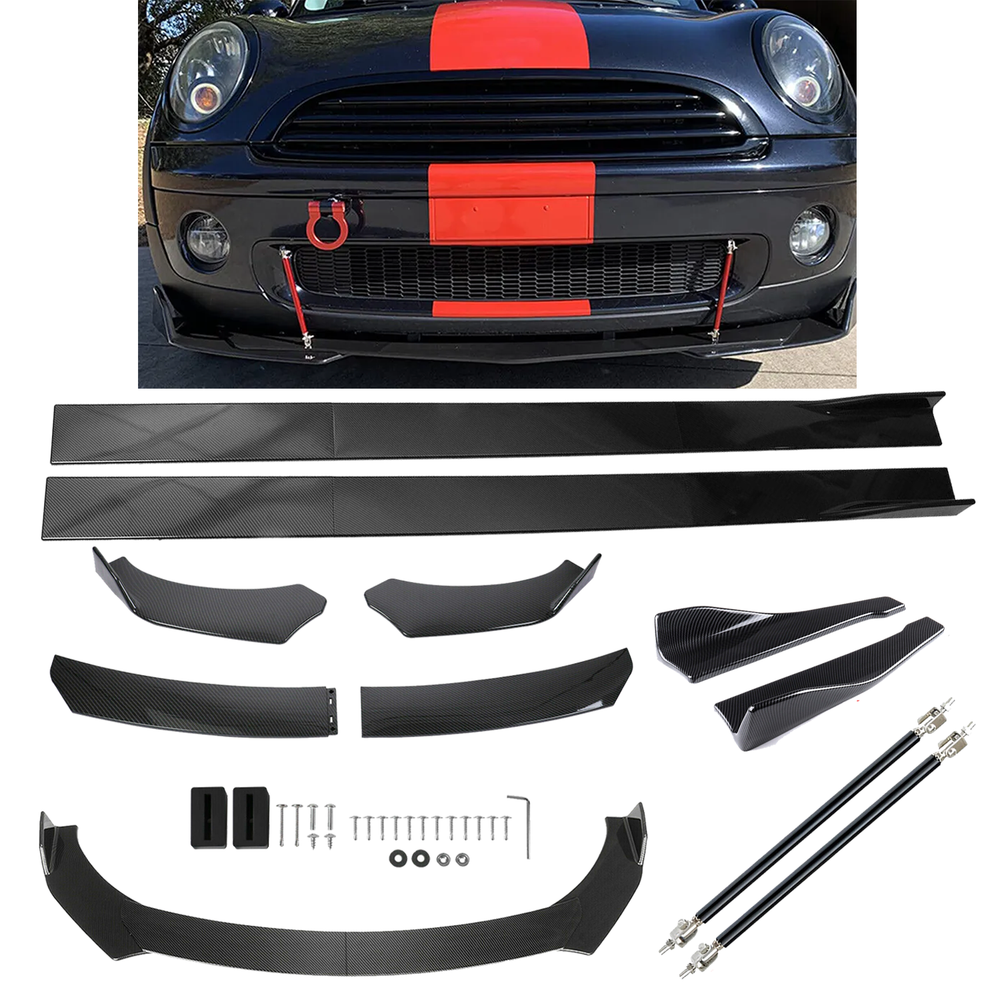 Front Lip Chin Bumper Body Kits Side Skirt For Cadillac Escalade Carbon Fiber