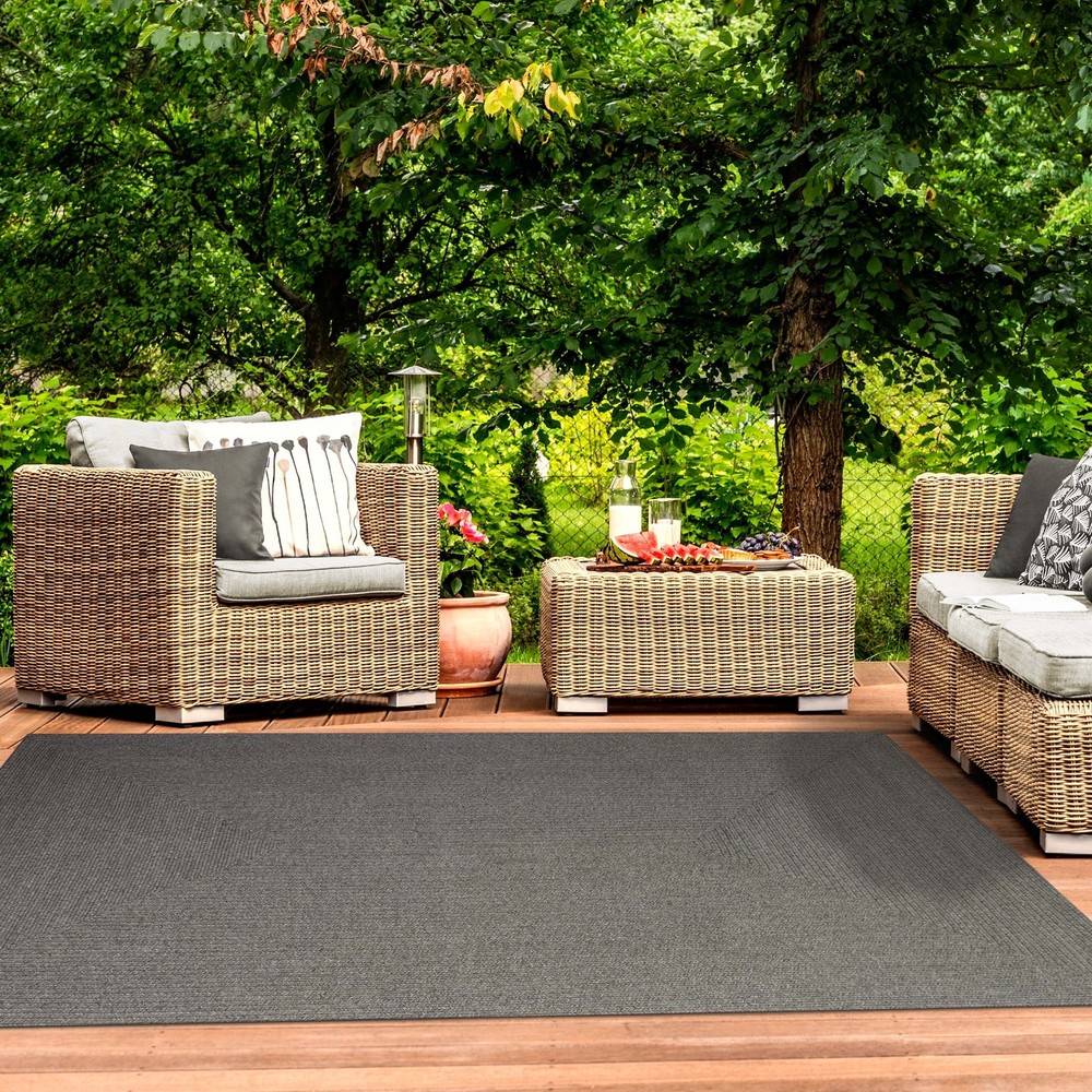 Superior Reversible Solid Modern Rustic Braided Indoor/ Canvas 6' X 9'