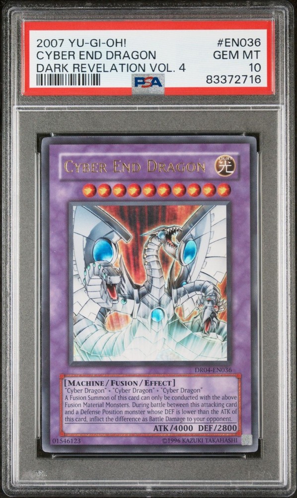 Cyber End Dragon PSA 10 Ultra Rare Yugioh Card DR04-EN036 Graded Mint-image