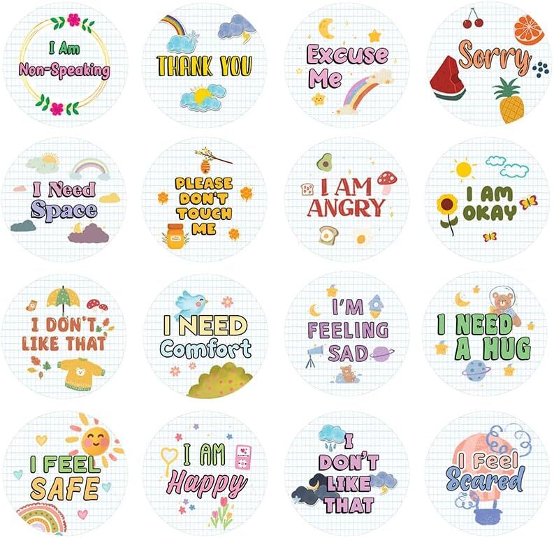 Non Verbal Communication Stickers 10 Packs 16 Designs Each