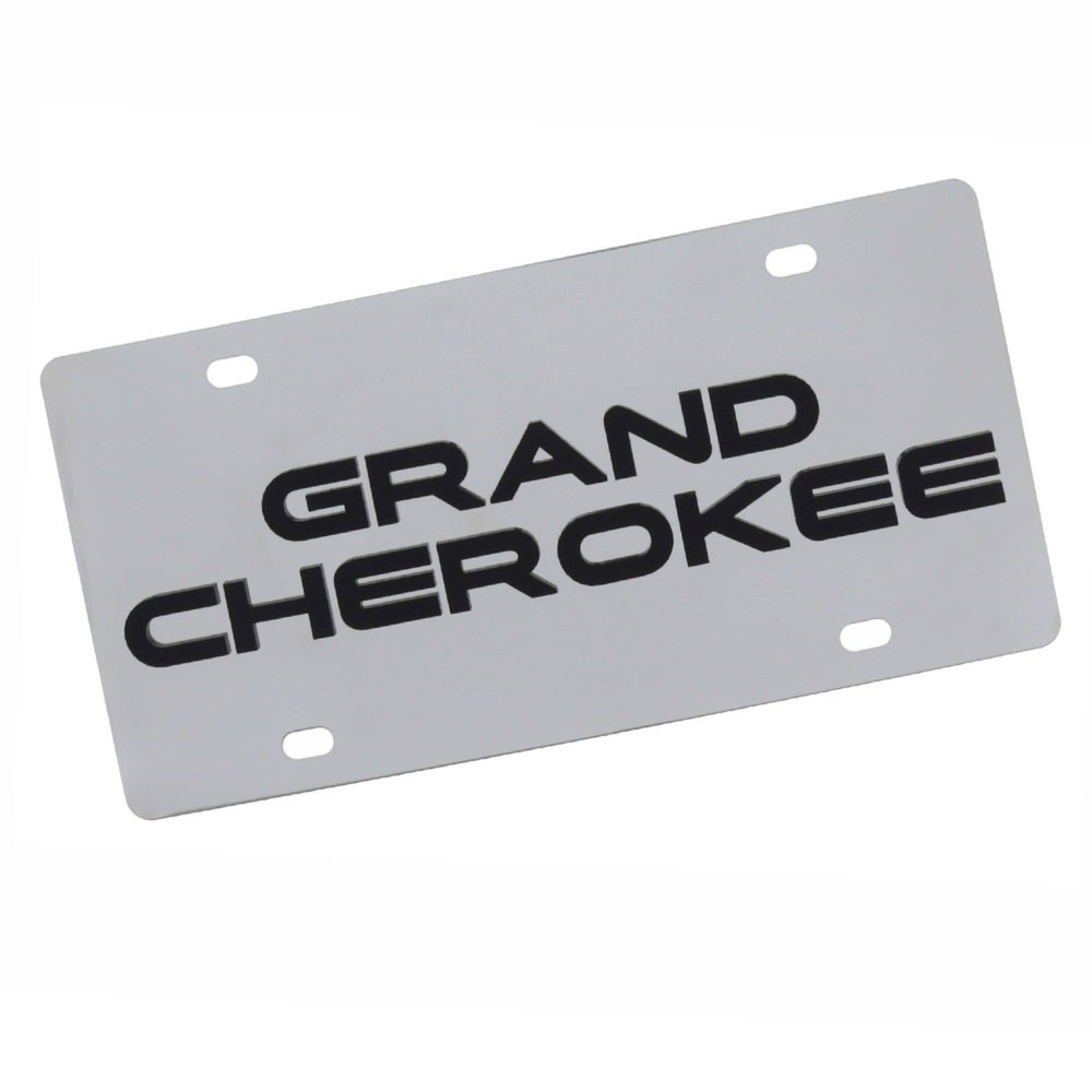 Jeep Grand Cherokee Logo License Plate (Chrome)