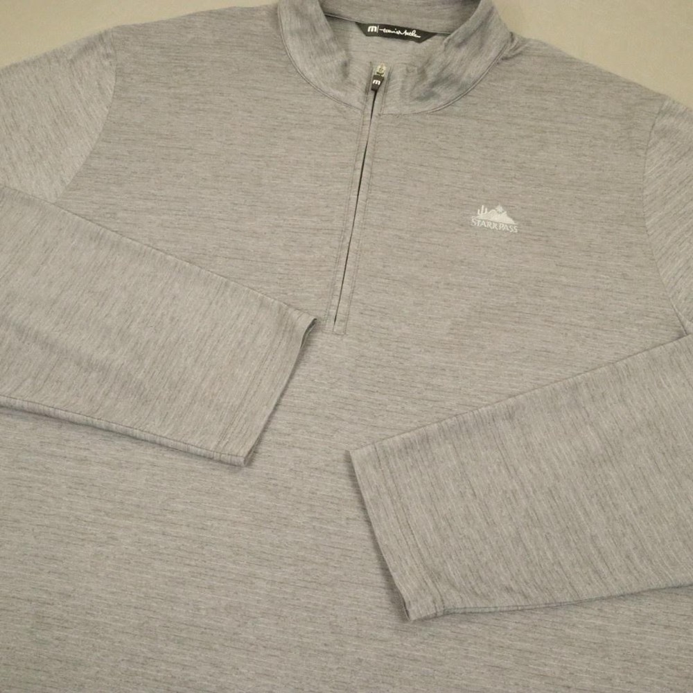 TravisMathew 1/4 Zip Pullover Mens 2XL Gray Starr Pass Golf Stretch Long Sleeve