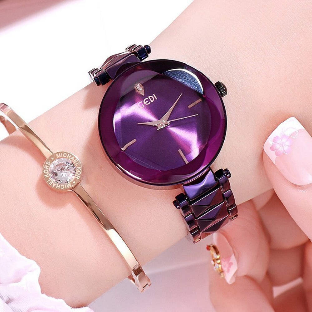 Personalized Women's Trendy Steel Belt Watch with Colorful Dial Options