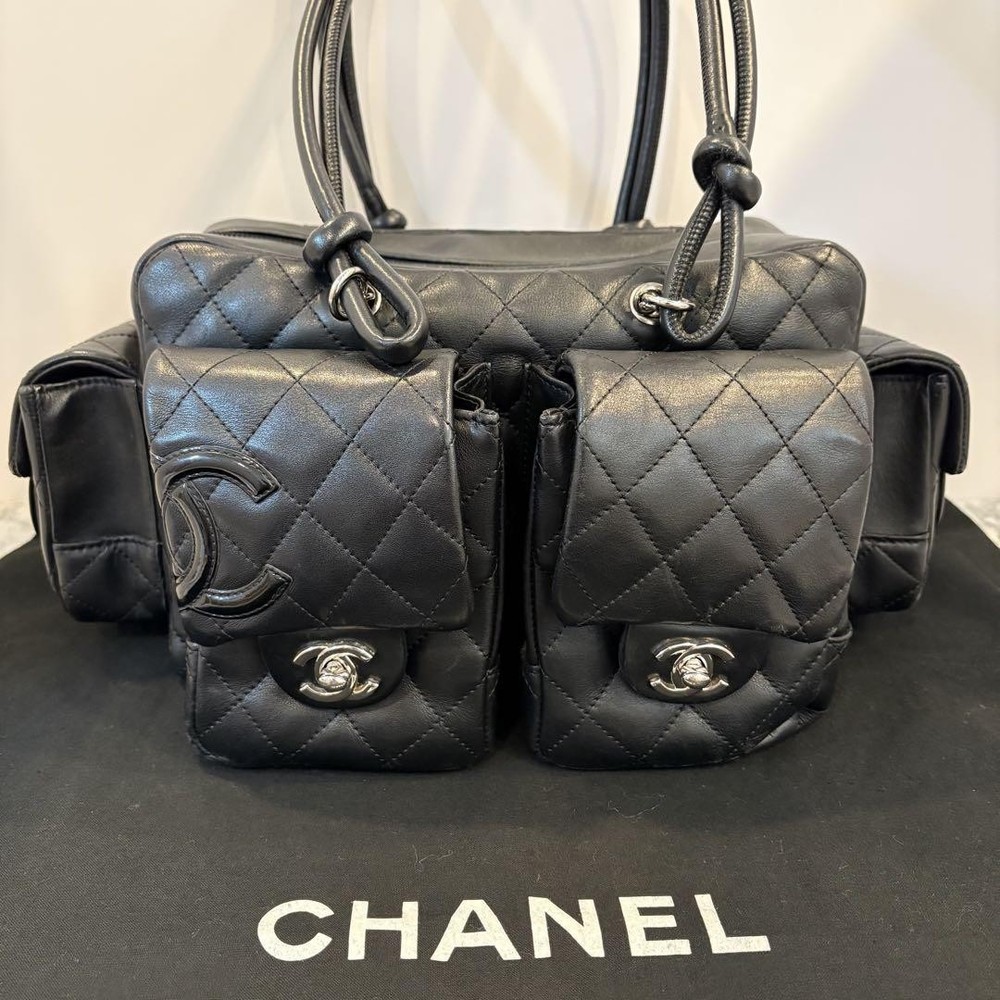Chanel Cambon Multi-Pocket Coco Mark Bag A25173 Black