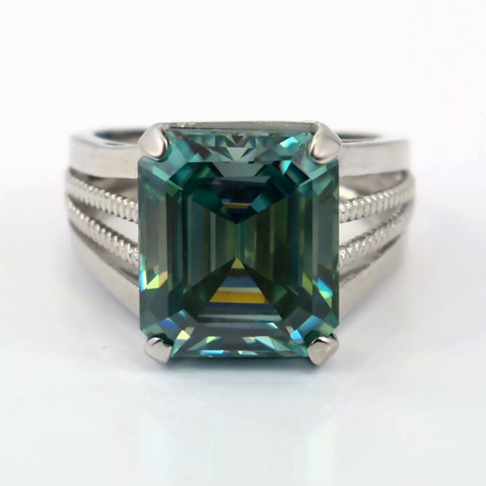 20 Ct Blue Diamond Men’s Ring 925 Silver Huge Gift for 4th of July Event