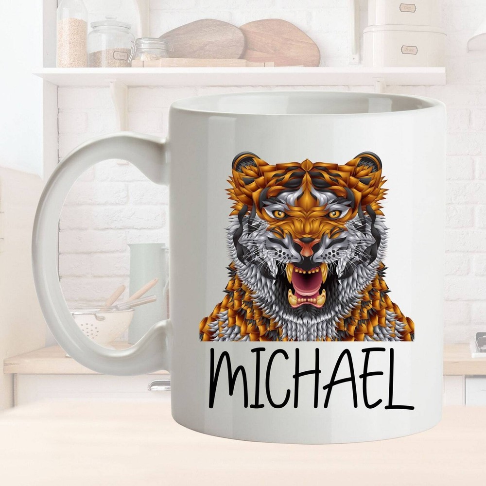 Personalized Tiger Mug L Tiger Lover Gift Idea L For Birthday Christmas