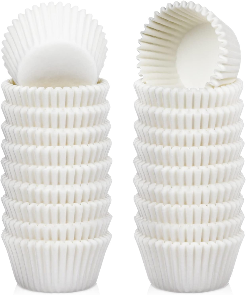 500 White Mini Cupcake Liners - Greaseproof, Odor-Free, 500-Count