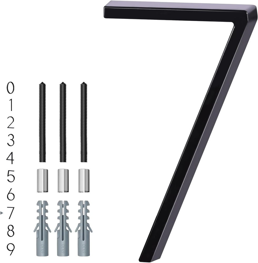 5-Inch Modern Metal House Numbers for Outdoor Use - Weatherproof Address Sign
