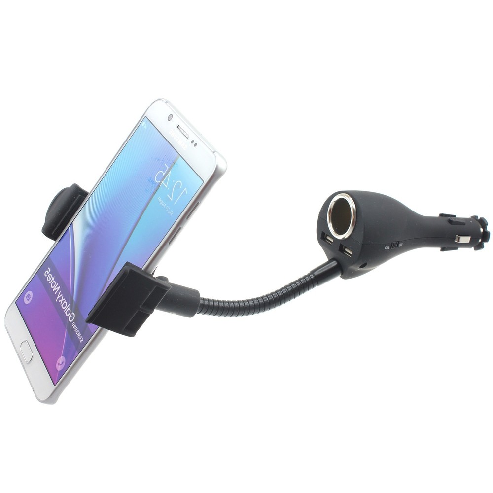 For Phone 16/17/Pro/Max/Air - Car Mount Charger Holder DC Socket USB 2-Port