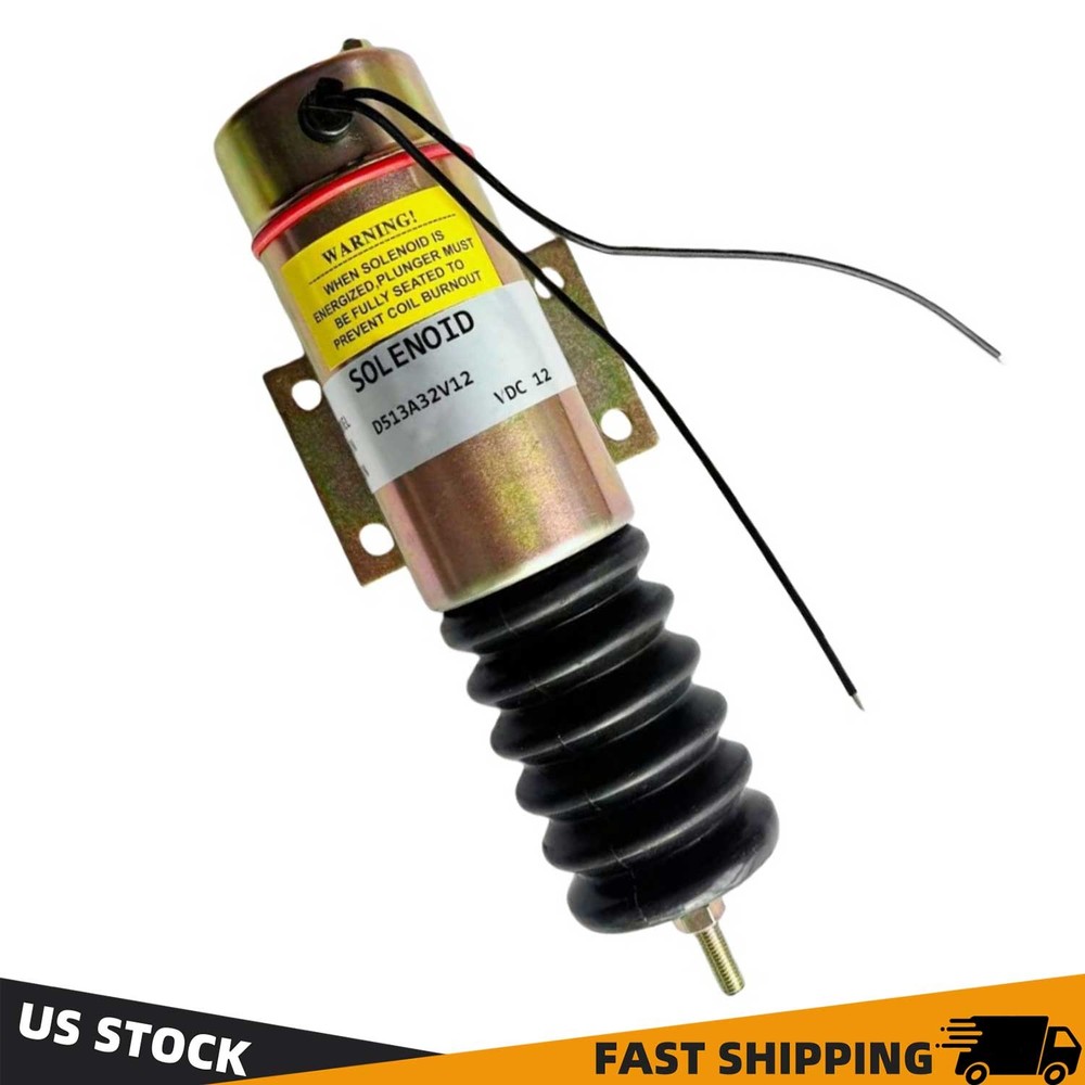 New Fuel Shut Off Solenoid 12V w/ 2 Wire D513-A32V12 2001-12E2U1 for Throttle