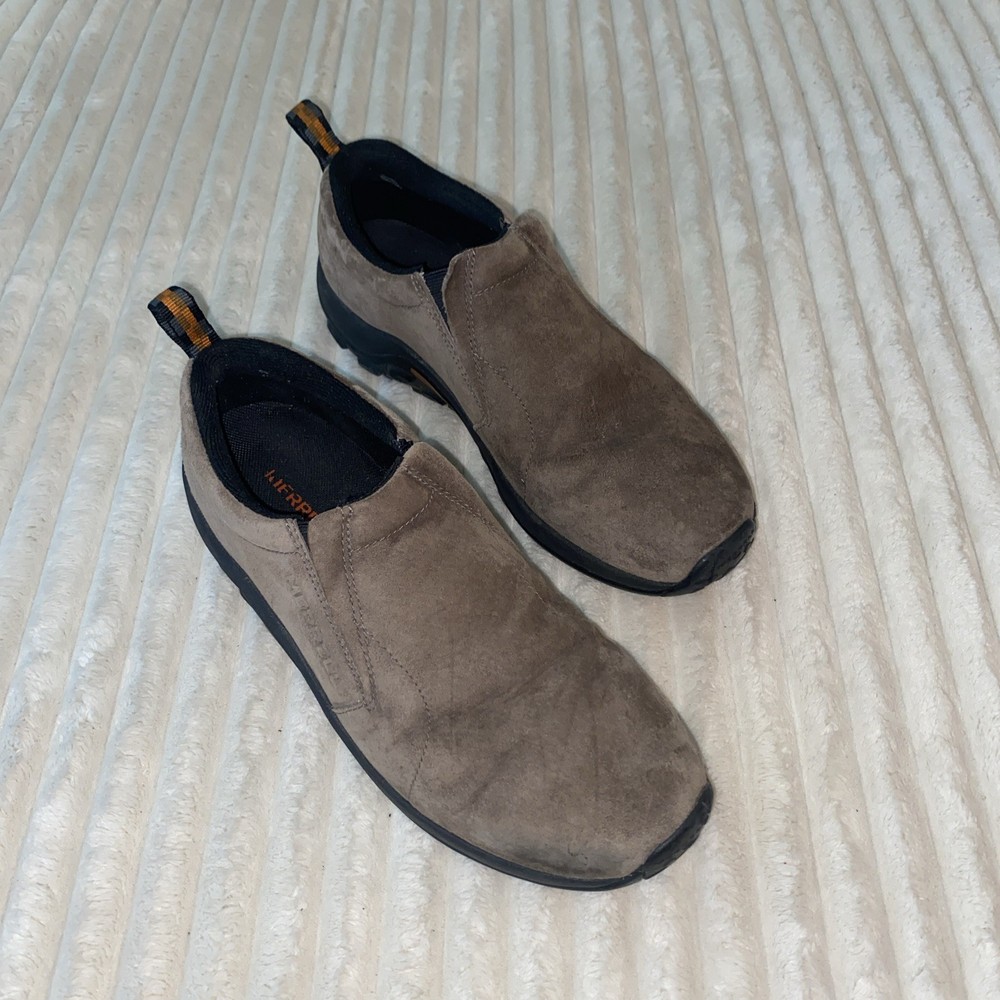 Men's Merrell Jungle Moc Slip-On Shoes Size 10 Gunsmoke Leather