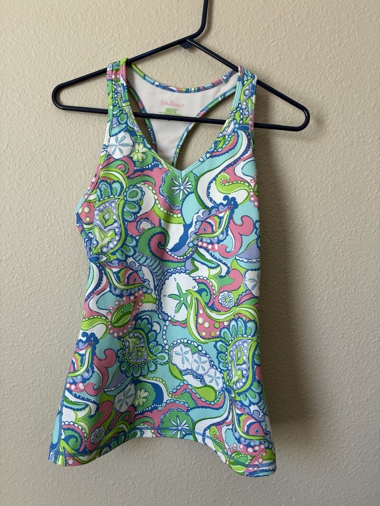 Lilly Pulitzer Luxletic Racerback Tank In Multicolor Print