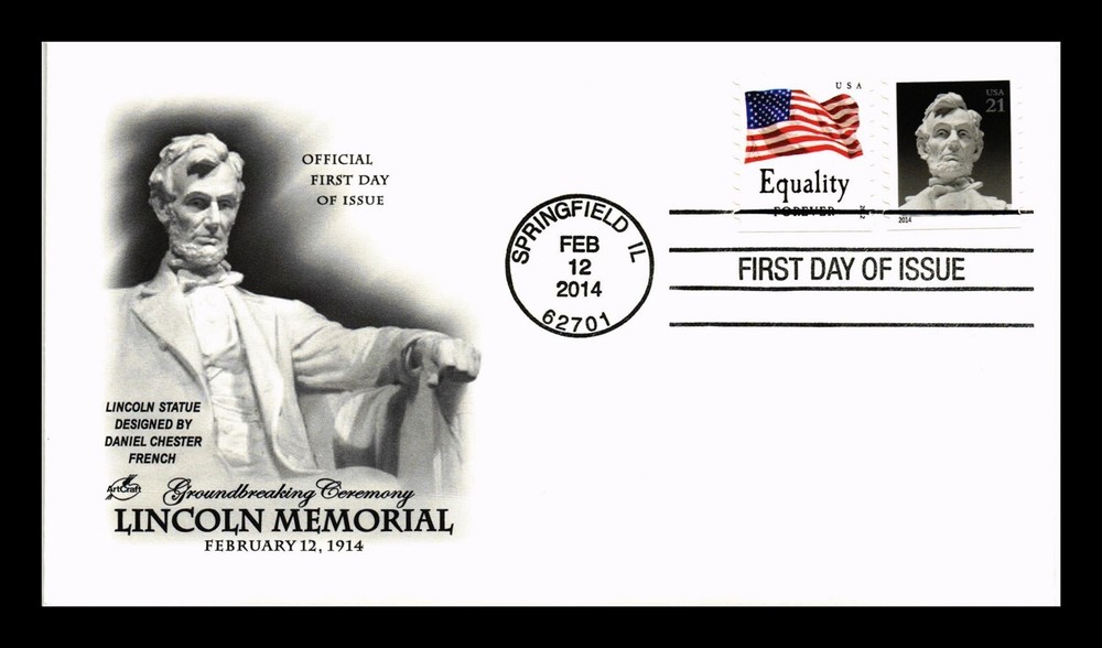 DR JIM STAMPS US COVER LINCOLN MEMORIAL 100TH ANNIVERSARY FDC COMBO ARTCRAFT