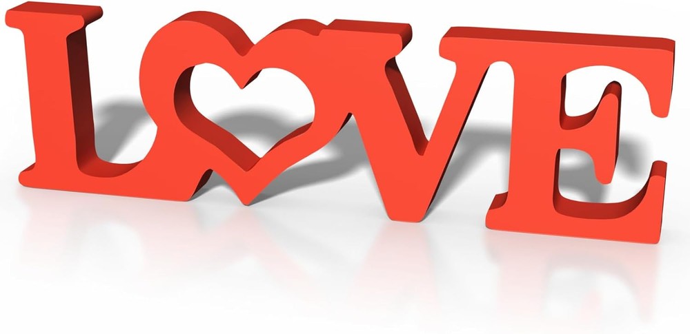 Valentines Day Decorations Love Sign Wooden Blocks V-day Gift Red-image