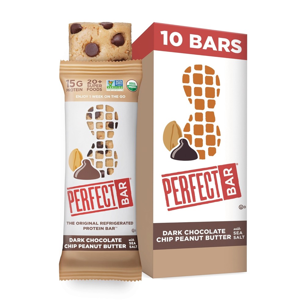 Perfect Bar, Dark Chocolate Chip Peanut Butter Protein Bar, High Protein, Org...