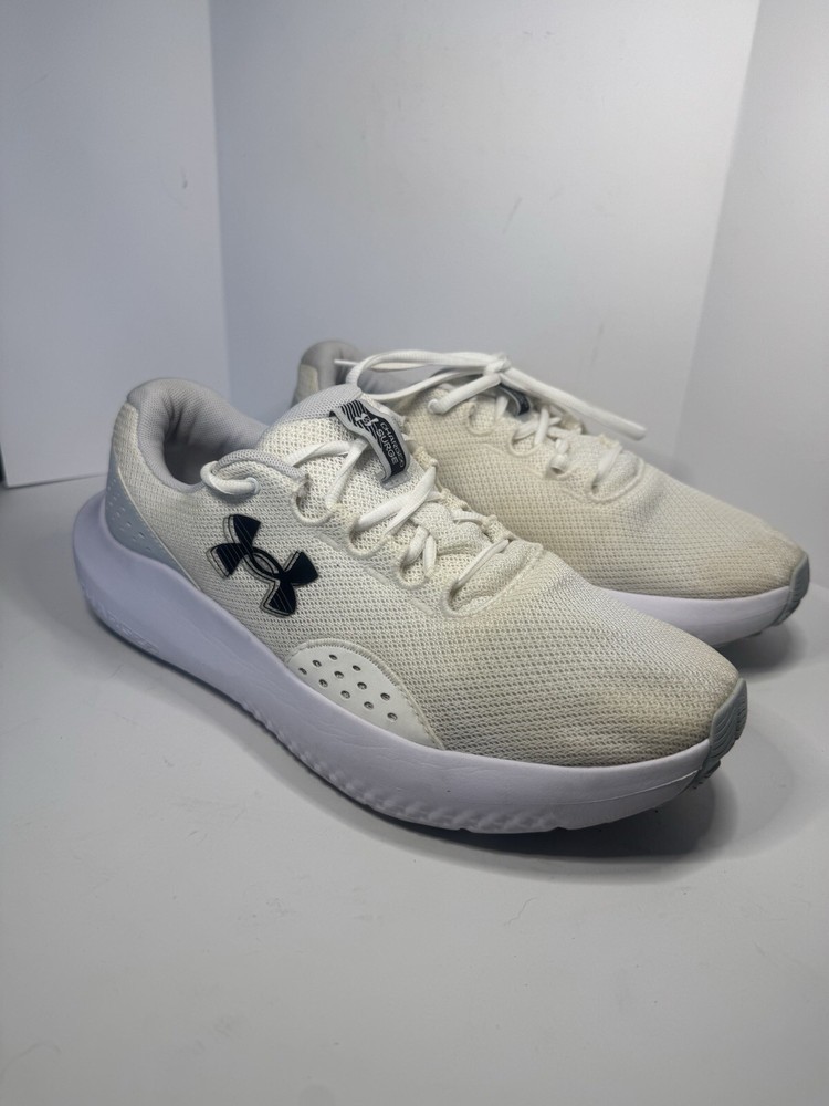 Under Armour Mens Charged Surge 4 Running Shoes White Halo Size 10.5