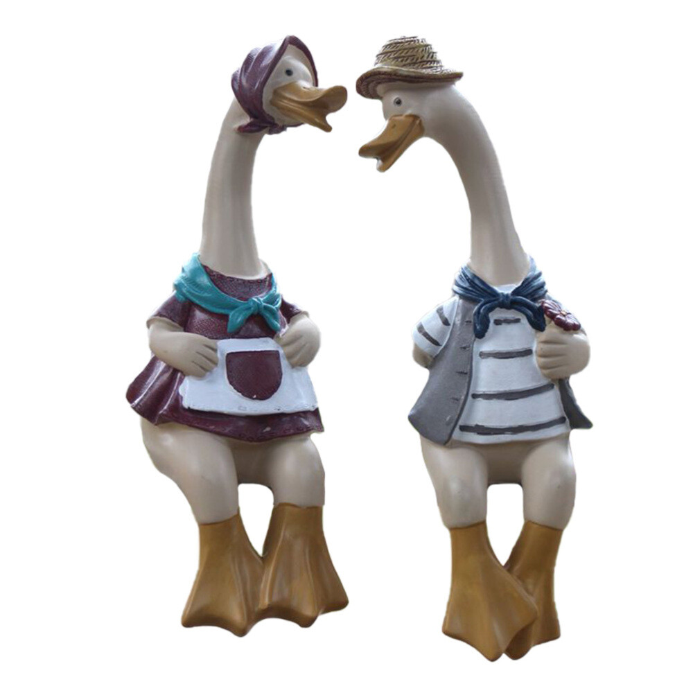 2 Resin Duck Desktop Ornaments for Decoration Lovers and Adornment