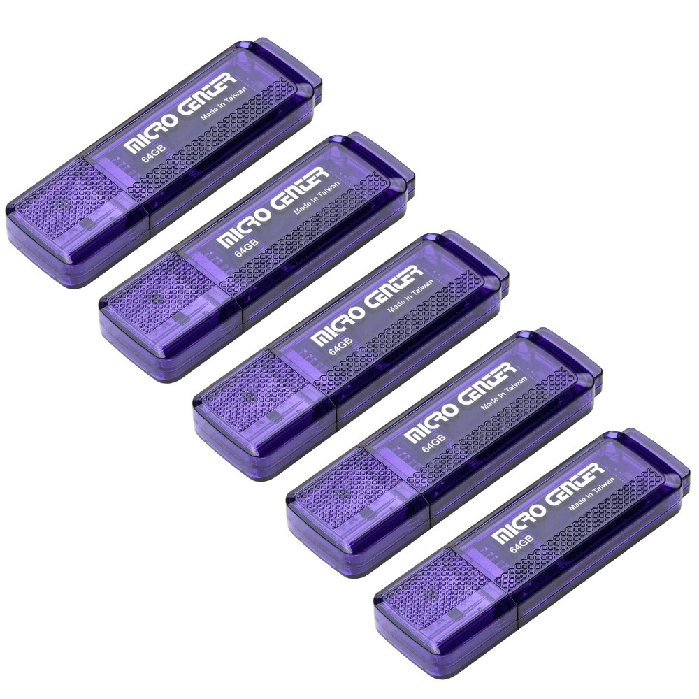 Micro Center 64GB USB 3.0 Flash Drive 5-Pack Gum-Sized Memory Sticks