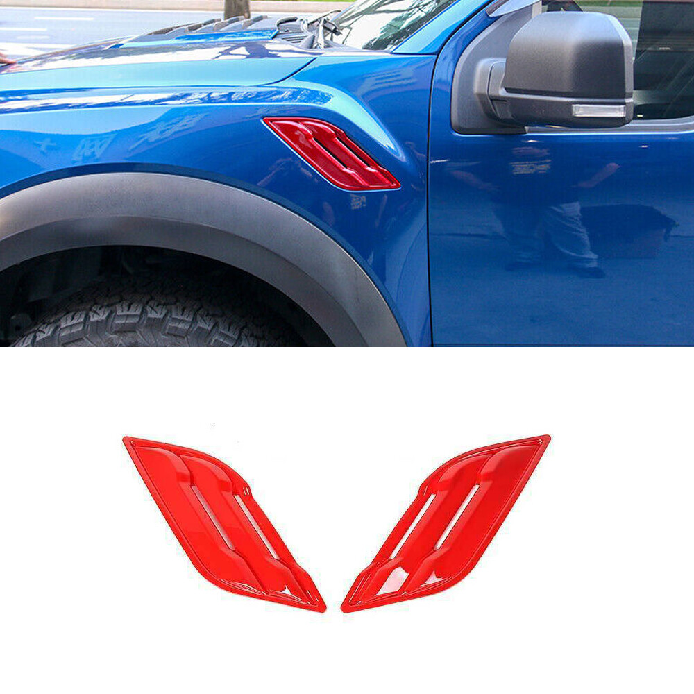 Side Fender Air Vents Outlet Panel Trim For Ford F150 F-150 2015-2020 Bright Red