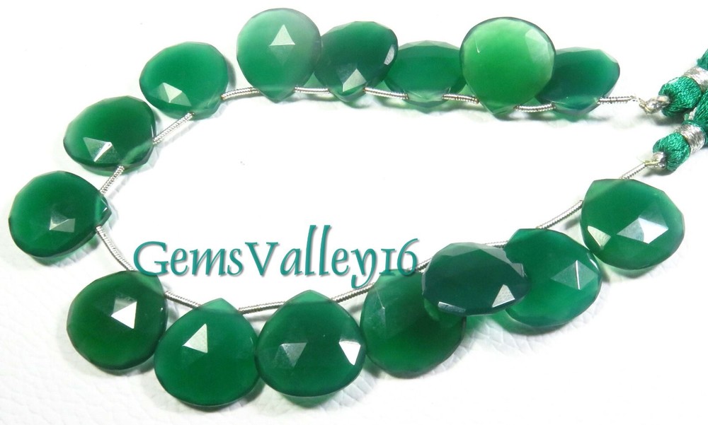 Christmas Sale: 17mm Natural Onyx Heart Faceted Gemstone Beads 8